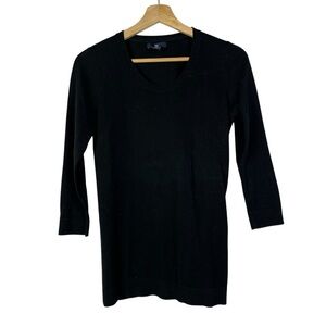 Gap Black Scoop Neck 3/4 Long Sleeve Pullover Sweater XS